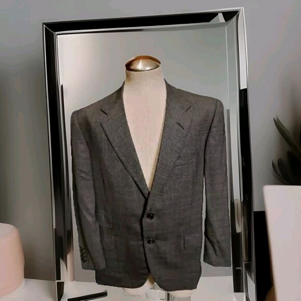 Mens Size 40R Super 130 Wool Oxxford Navy Blue Blazer